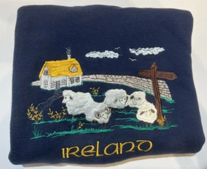 Blarney Woolen Mills Wooly Sheep Sweatshirt VTG YOUTH 7/8 Made In Ireland EUC - Picture 1 of 9