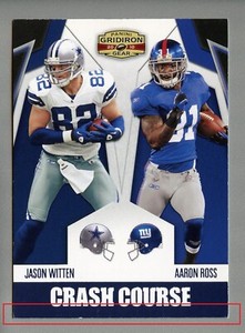 JASON WITTEN - 2010 GRIDIRON GEAR CRASH COURSE PLATINUM /AARON ROSS S# 05/25