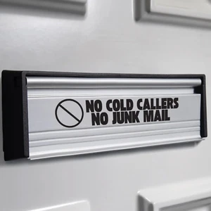 NO COLD CALLERS NO JUNK MAIL DOOR LETTER BOX VINYL FRONT DOOR DECAL STICKER - Picture 1 of 2
