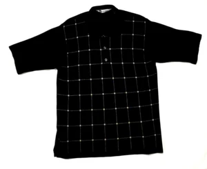 Bachrach Short Sleeve Polo Silk & Cotton Blend, Black, Men's Large, Athleisure - Picture 1 of 9