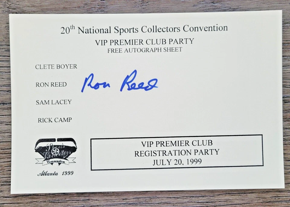 RON REED Signed Autograph Sheet Atlanta Braves Cut Sig Opportunity - Image 1 of 1