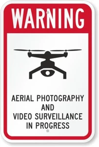 Aerial Photography Video Surveillance Drone Warning Aluminum Weatherproof 8" x - Picture 1 of 1