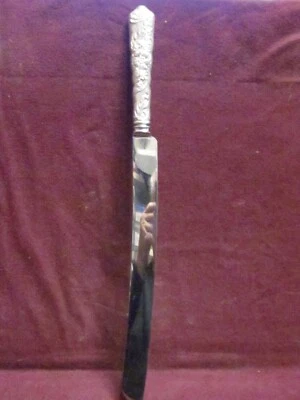 CUCHILLO PASTEL FLORAL Webster mango esterlina 16" sin monograma Foto 1 de 4