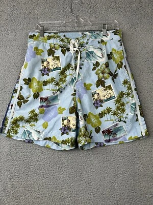 De Colección Tommy Bahama Bañador Para Hombre Mediano Azul Floral Tropical 5.5" Entrepierna Forrada Foto 1 de 4