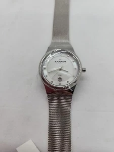 NEW Skagen Womens Silver-Tone 880LSSS Two-Hand Stainless Steel Mesh Watch - Picture 1 of 12