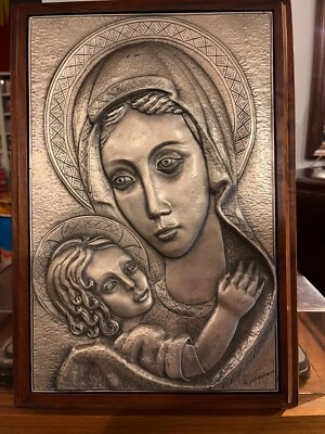 QUADRO BASSO RILIEVO IN ARGENTO 925 OTTAVIANI Madonna Con Il Bambino Gesù  - Immagine 1 di 4