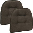 Dining Table Kitchen Chair Seat Cushions Tufted Non-Slip Fabric Pad Set of 2