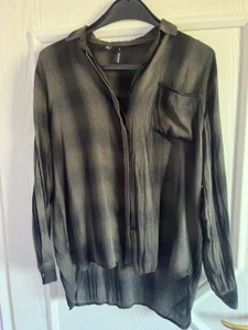 Damen Bluse Mango Gr L grün kariert - Bild 1 von 5