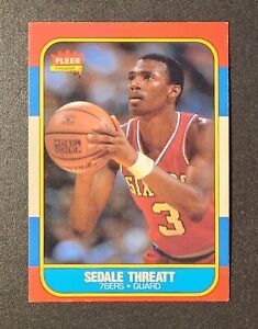 1986 Fleer Basketball - SEDALE THREATT #112 (RC) Rookie Card Philadelphia 76ers