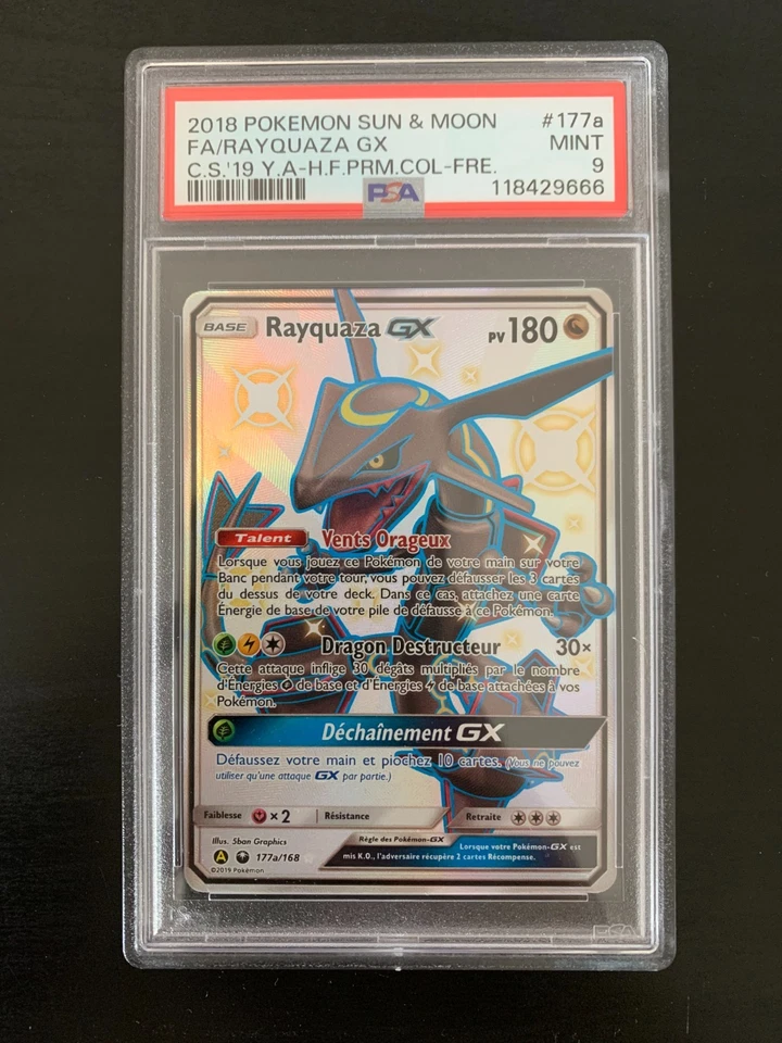 Carte Pokémon : Rayquaza GX 177a/168 PSA 9 Promo Destinées Occultes Française - Photo 1/1