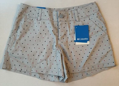 Columbia Women’s Grey Multi Color Polka Dot Shorts NWT Size 4 Regular Hiking - Изображение 1 из 4