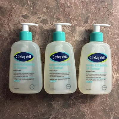 Lote de 3 limpiadores exfoliantes suaves Cetaphil SA 8 fl oz cada uno envío gratuito Foto 1 de 4