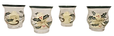 Conjunto de 4 votivas de cristal LENOX Holiday Spirit #6236442 nova vela de Natal vintage - Imagem 1 de 4
