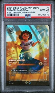 PSA 10 Mirabel Madrigal (Set Championship Prize) EN 7/P2 Holo Lorcana Card B27 - Picture 1 of 2