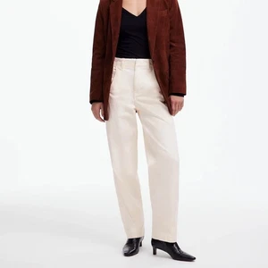 Madewell Tapered Denim Trousers in Vintage Ivory Size 26 - Picture 1 of 15