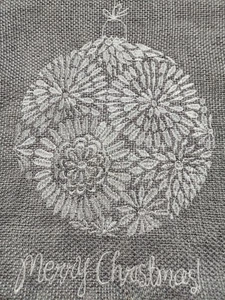 Merry Christmas Logo Zipper Christmas Pillow Cover 16” Gray Hopsack-Look  - Picture 1 of 7