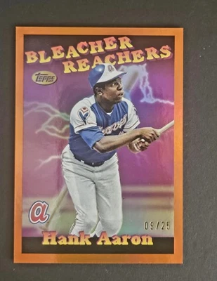 Обновление 2025 Topps Hank Aaron Bleacher Reachers BR-24 оранжевая фольга No09/25 - Изображение 1 из 3