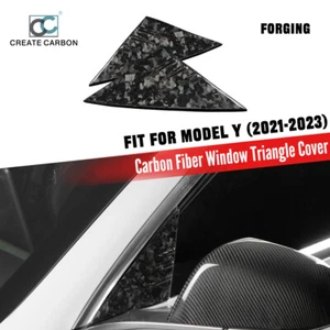 Deflector antiviento de fibra de carbono forjado 2 piezas para Tesla modelo Y (21-23) - Imagen 1 de 9