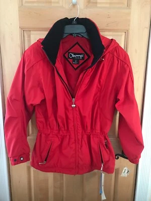 Chaqueta de esquí OMBERMEYER para mujer talla 8 roja y negra con capucha cremallera 4 bolsillos nueva con etiquetas $179,00 Foto 1 de 4