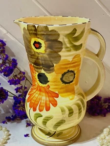 Crown Devon Fieldings English Art Deco Floral Twin Handled Jug Great Colours - Picture 1 of 6