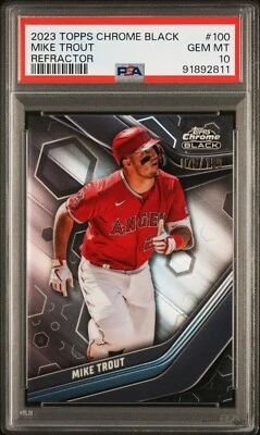 Mike Trout - 2023 Topps Chrome Black Refractor   PSA 10  #75/199 - Image 1 of 3