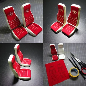 For Tamiya  RC Car Truck Tractor 1/14 DIY Suede Decorative Stickers Seats - Picture 1 of 12