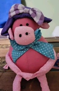 Vintage Russ Berrie FLOPPEROOS PLOPPY Cloth Pig 13" Plush Stuffed Animal (NEW) - Picture 1 of 13