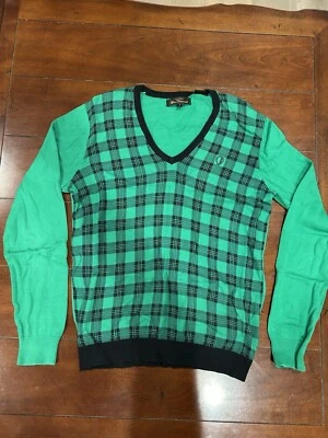 Suéter Ben Sherman verde a cuadros para hombre talla pequeña Foto 1 de 2