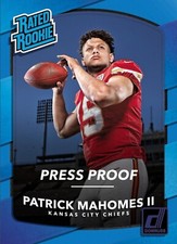 2017 Donruss Rated Rookie Press Proof Blue #327 Patrick Mahomes RC Digital Card