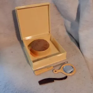 French Ivory PyRaLin Celluloid Vanity Box Mirror DuBarry Pin Cushion Comb Set - Picture 1 of 11