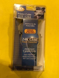 PRINTER CABLE IEEE 1284-OFFICE ESSENTIALS 10 FT CABLE 24K GOLD PLATED CONNECTORS - Picture 1 of 5