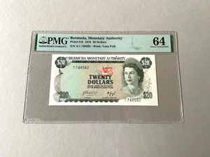 Bermuda 20 Dollars P-31b 1976 PMG 64 *Ink* - Picture 1 of 4