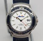 1990s Ellesse Mens Divers Watch S/Steel White Dial Date New Battery