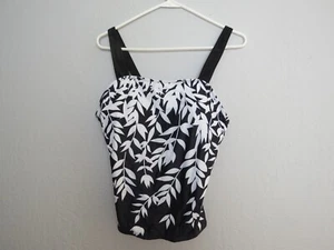 MOKINGTOP NWT Black and White Bathing Suit Sz L Two Piece Black Bottoms - Picture 1 of 9