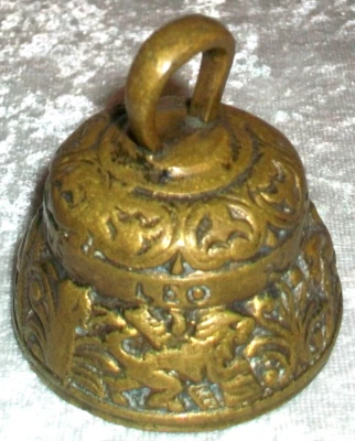 Antique Brass Latin AGNVS PELICANVS LEO X AQVILA USA Church Mass Sanctuary Bell - Image 1 of 4
