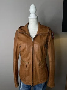 Parajumpers Damen Lederjacke Destroyed Vintage Cognac S/36 Premium - Bild 1 von 22