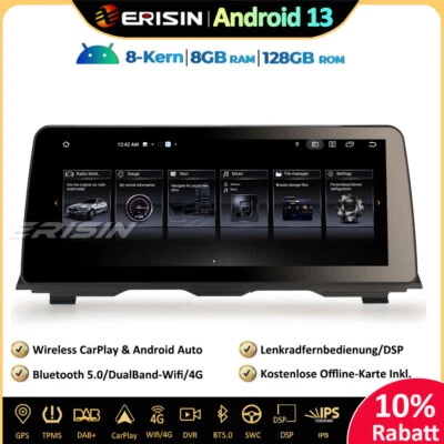 12.3" 8-Kern Android 13,0 Autoradio GPS Navi DAB+CarPlay BMW F10/F11 5er mit NBT - Bild 1 von 4