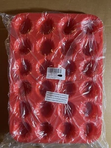 Sartén de silicona para muffin mini 24 tazas para cupcake rojo - Imagen 1 de 8