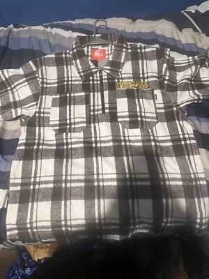 GREYGXDS Half-Zip Short Sleeve Flannel - (Natural) SIZE 2xL - Image 1 of 3