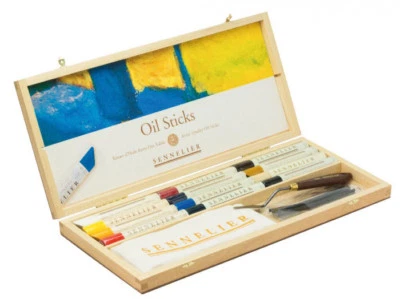 Sennelier Artist Oil Stick - Wooden Box Set - 12 x 38ml Paint Sticks - Image 1 of 2