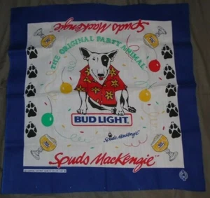 Spuds Mackenzie Bud Light Handkerchief Bandana Scarf VTG 1980s - Picture 1 of 2