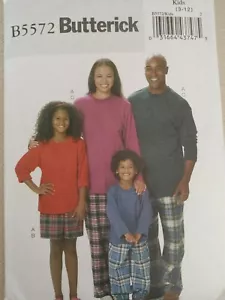 Butterick B5572 Kinder Familie Pyjamahose Top Shorts Größen S M L XL - Bild 1 von 2