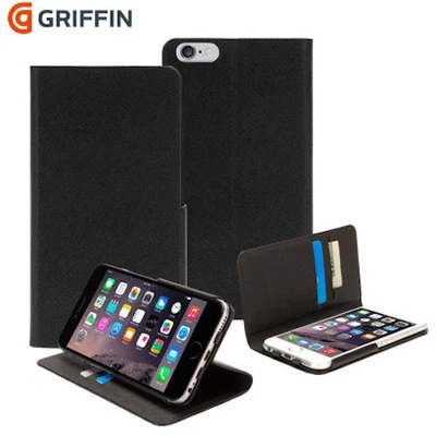 GENUINE GRIFFIN IPHONE 6 / 6S & 6 / 6S PLUS WALLET STAND BOOK CASE COVER | BLACK - Image 1 of 2