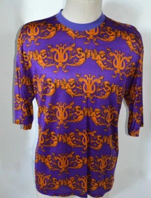 CAMISETA NUEVA CON ETIQUETAS CREMA DE SEDA HOMBRE MANGA CORTA 100% SEDA MULTICOLOR TALLA X GRANDE Foto 1 de 2