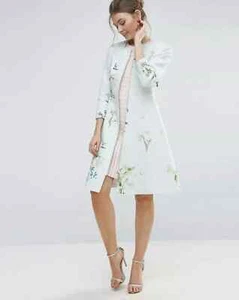 Ted Baker Baby Blue Spring Meadow Racheel Coat Size 2 (UK 10) - Picture 1 of 16