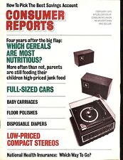 Consumer Reports Magazine Febraury 1975 Compact Stereos VGEX No ML 020117jhe