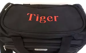 Samsonite Duffle Bag Carry On Luggage Black With Tiger Woods Name &Toiletry Bag - Picture 1 of 6