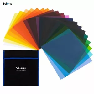 Selens 20Pcs Photography Flash Color Lighting Gel Filters Transparent & Bag Kits - Picture 1 of 12