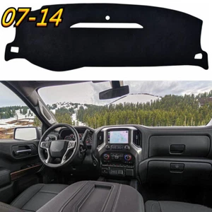 Dash Cover Mat for 2007-2014 Chevy Silverado/Tahoe/Suburban Black Dashboard  - Picture 1 of 11