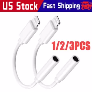 For iPhone Headphone Adapter Jack 8Pin to 3.5mm Aux Cord Dongle Converter - Photo 1 sur 11